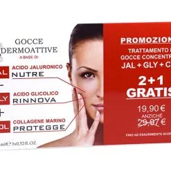 DERMO-LAB ITALIA Vital Plus Gocce Dermoattive 2+1 Di Acido Jaluronico Glicolico E Collagene Marino 3 Flaconi X15ml