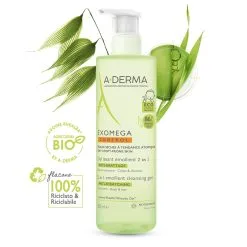 A Derma A-Derma Exomega Control Gel Detergente Emolliente 2 In 1 Corpo E Capelli Pelle Secca 500ml