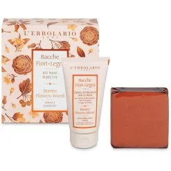 L'Erbolario Kit Mani Perfette Bacche Fiori Legni Sapone 100g + Crema Mani 75ml