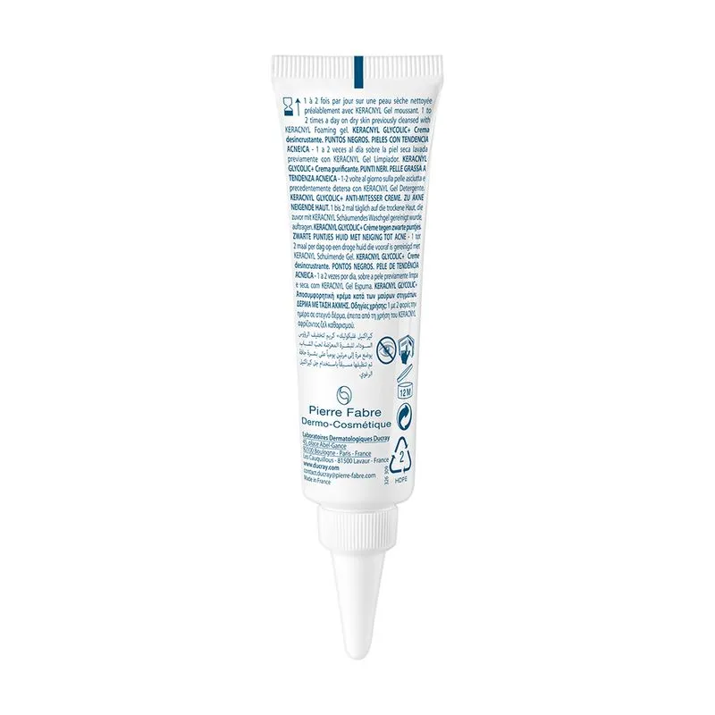 Ducray Keracnyl Glycolic+ Crema Purificante Pelle Grassa Imperfezioni E Punti Neri 30ml - immagine 3