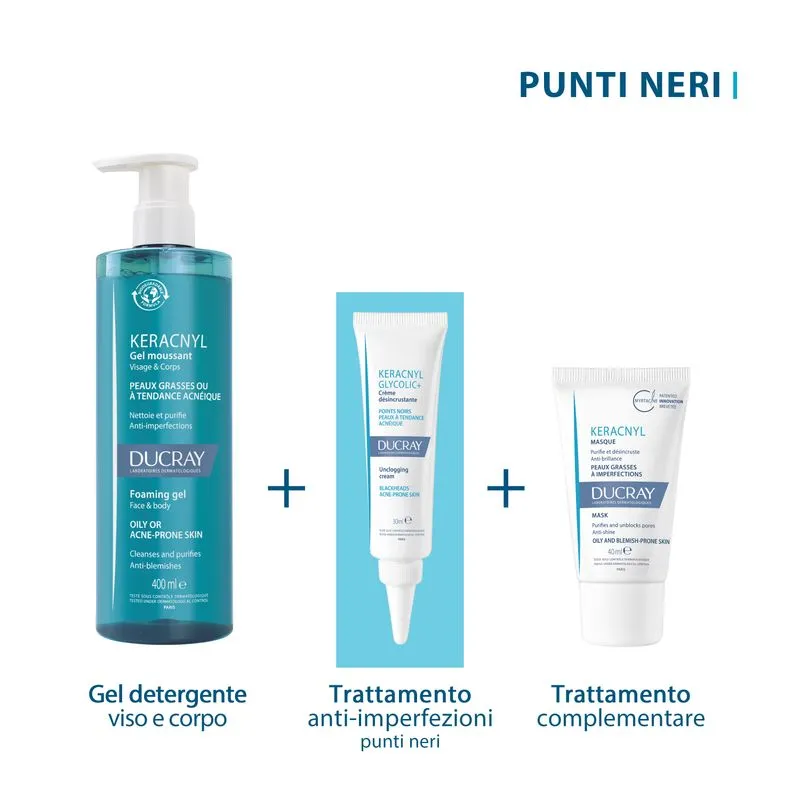 Ducray Keracnyl Glycolic+ Crema Purificante Pelle Grassa Imperfezioni E Punti Neri 30ml - immagine 4