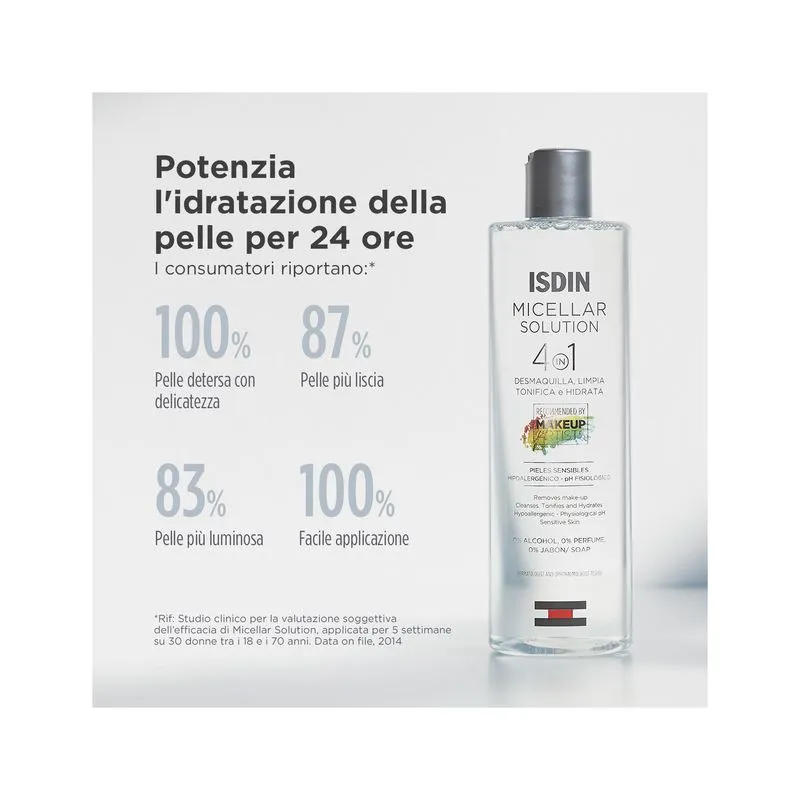 Isdin Micellar Solution Detersione Idratante Viso 400ml - immagine 3