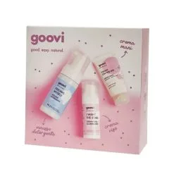 Goovi Set Mousse Detergente 100ml + Crema Viso Illuminante 50ml + Crema Mani Idratante Leggera 50ml